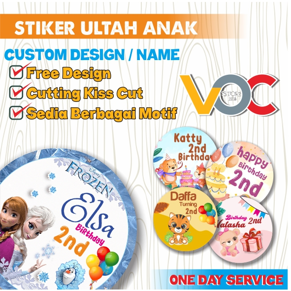 

STICKER ULANG TAHUN BAHAN VINYL GLOSSY WATERPROOF