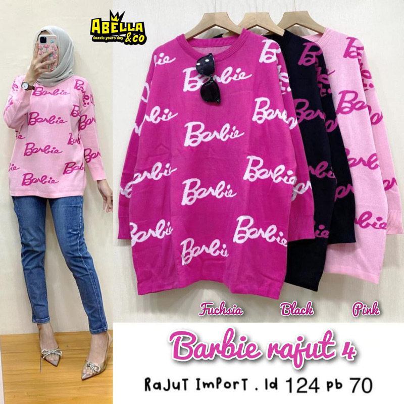BARBIE BLOUSE RAJUT IMPORT PREMIUM ATASAN BAJU WANITA JUMBO OVERSIZE BLUS BARBIE VIRAL
