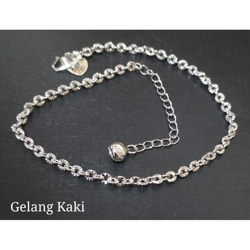 GELANG KAKI Nori silver berlapis emas
