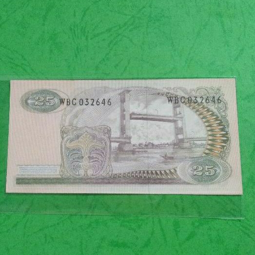 Uang kertas kuno 25 Rupiah 1968 VF