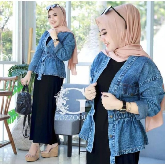 CERRY BLAZER WANITA TERMURAH / BLAZER JEANS WANITA / JAKET JEANS WANITA
