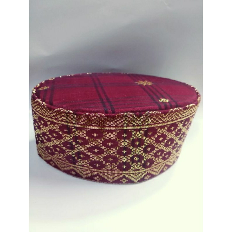 Peci tapis adat lampung peci songket asli bulat