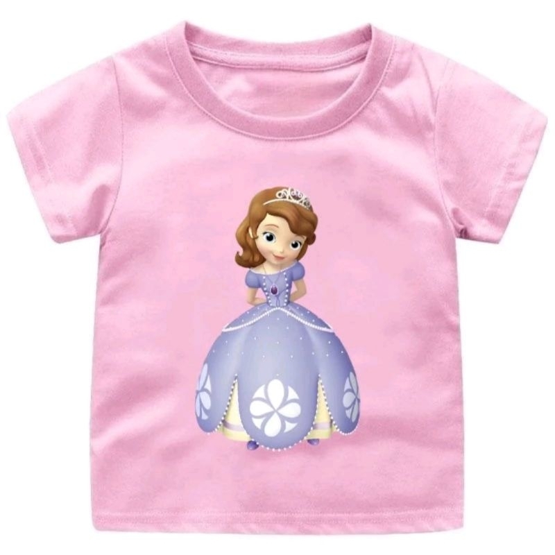 Baju kaos anak cewek Sofia umur 1-12 tahun