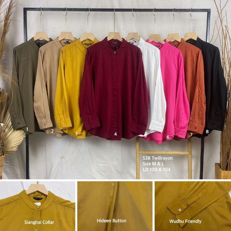 [BISA COD] MELVA SHIRT S38 KEMEJA NURAMA // KEMEJA BLOUSE ATASAN WANITA CASUAL//KEMEJA RAYON TWILL H