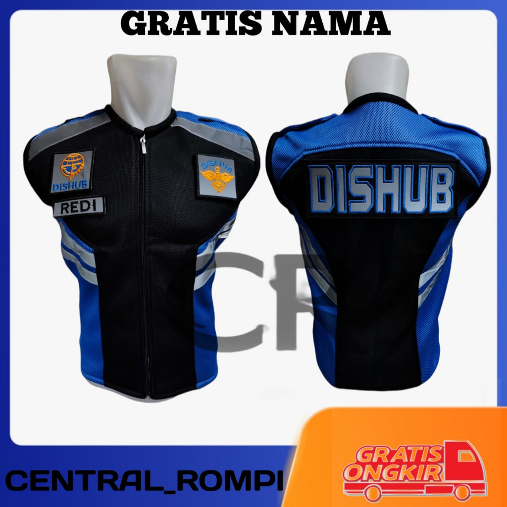 Rompi Dishub DoubleMesh Iga Biru/Rompi Dishub Terbaru/Rompi Dishub Tebal/Rompi Kemenhub