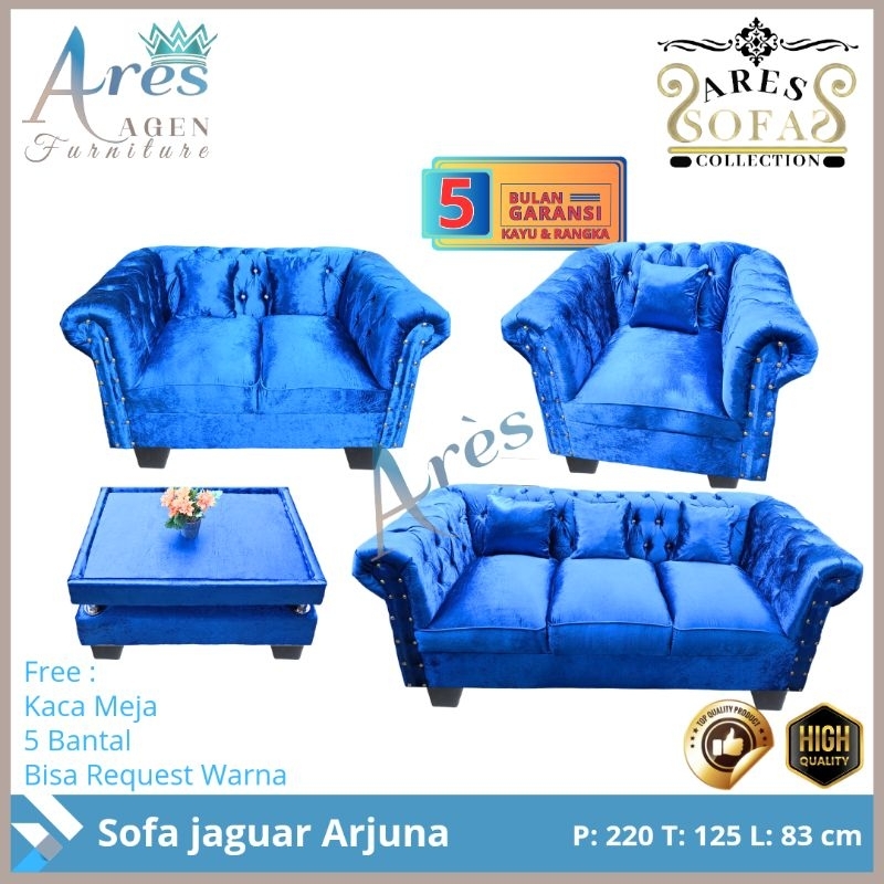 Sofa Jaguar Kancing 321 / Sofa Jaguar Bludru / Sofa Jaguar Jumbo Minimalis Termurah Cirebon