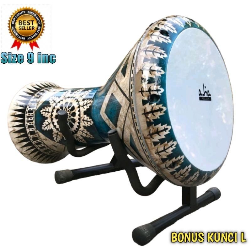 Darbuka 9 inchi motif daun marmer mika aha percussion original