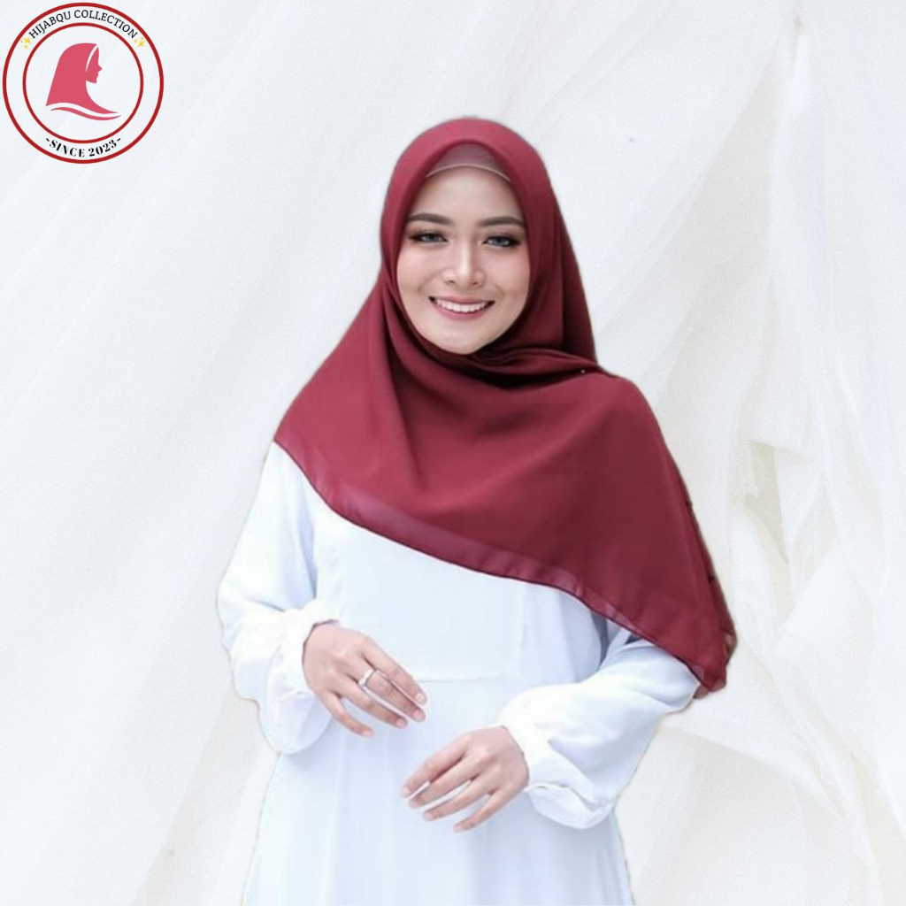 Hijabqu Humaira Segi Empat Shinar Glamour Premium 110x110 - Hijab Humaira Polos - Jilbab Humaira