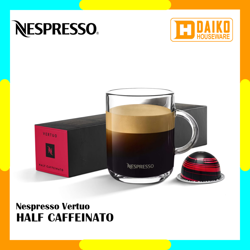 

Capsule Nespresso Vertuo Half Caffeinato Pack - Kopi Kapsul Light Roast Long Black Coffee