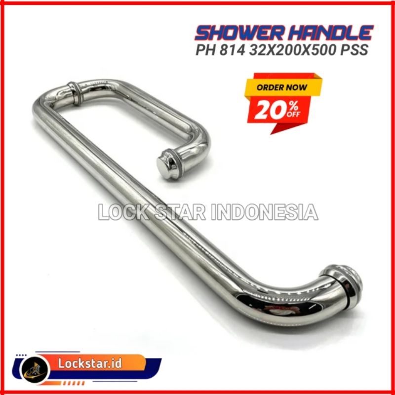 Pull Handle Shower PH814 20x50cm Gagang Pintu Kaca Kamar mandi Stainless steel sus 304