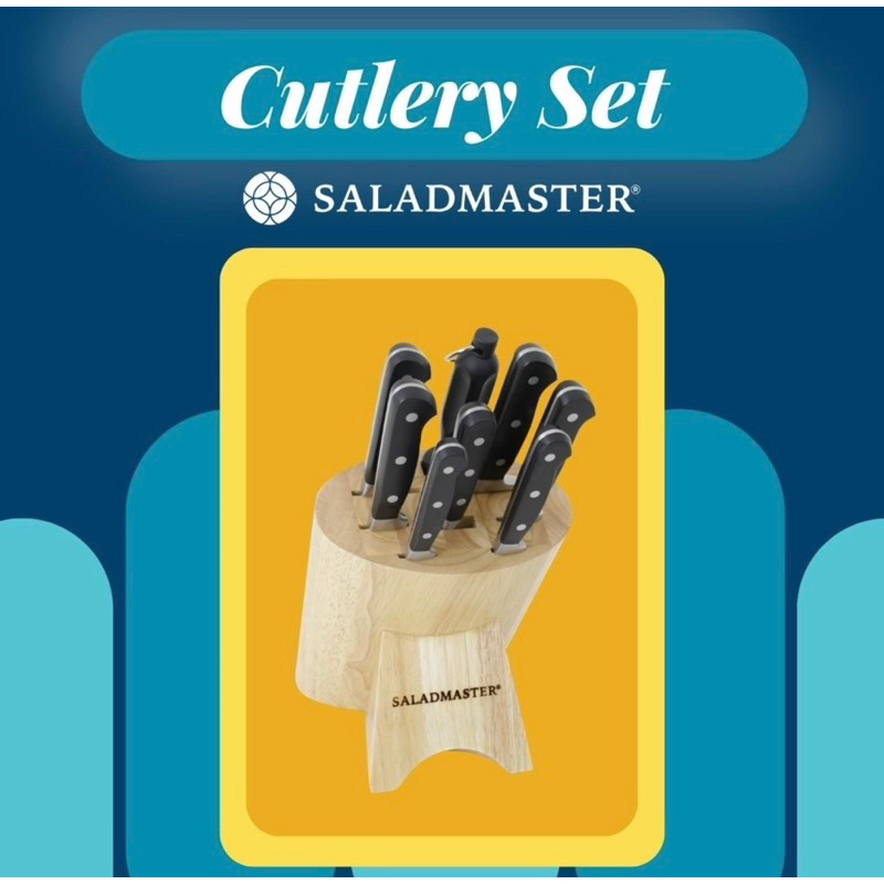 Pisau Saladmaster Cutlery SALADMASTER 440 STAINLESS STEEL KITCHEN KNIVES CUTLERY SET 9 PIECES