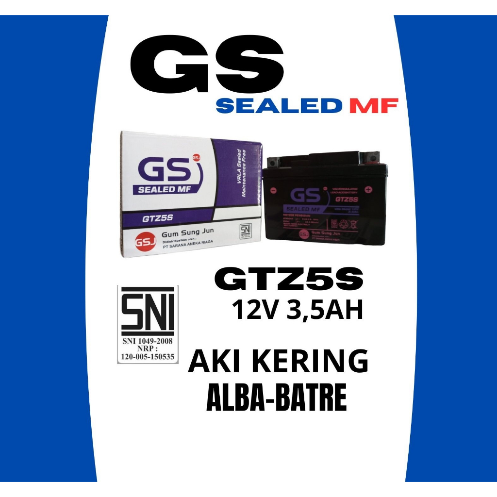 Aki Motor Honda Beat karbu aki GS berkualitas tahan lama