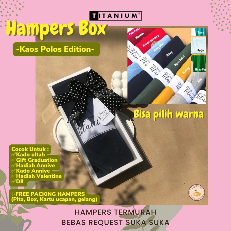 HAMPERS KADO COWOK MURAH PACKING BOX LUCU ISI KAOS KATUN COMBED ULANG TAHUN