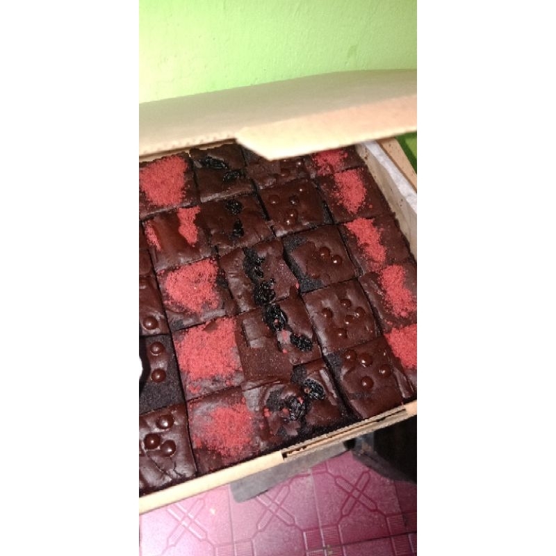 

brownies panggang/cokelat/varias topping