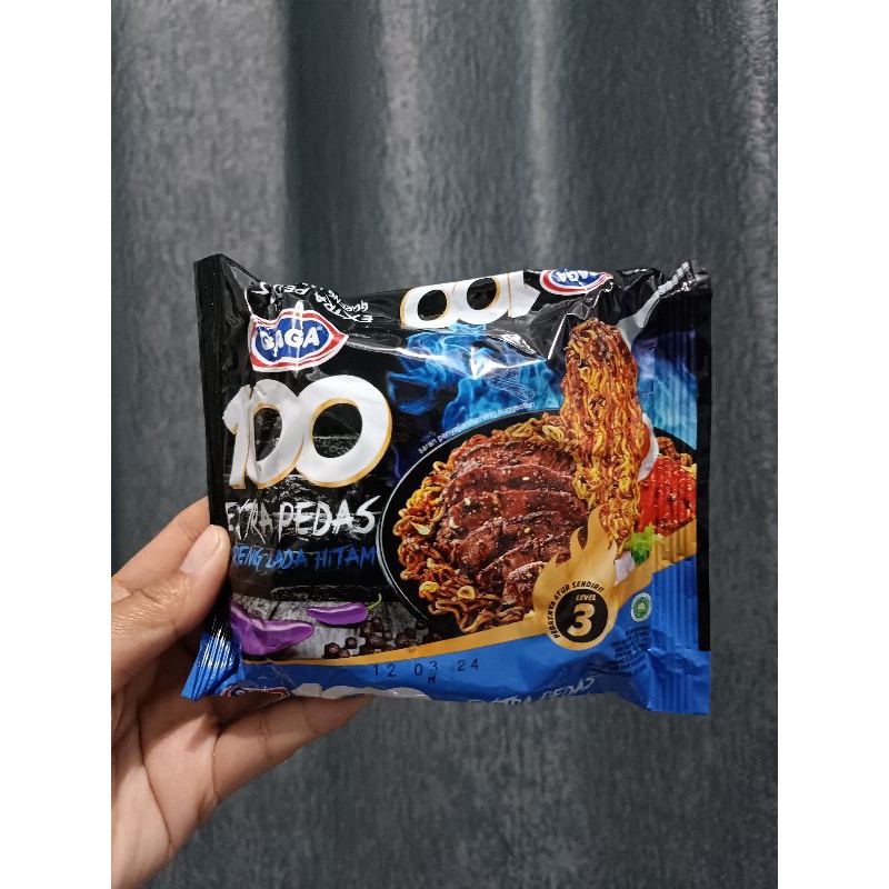 

Mie Gaga 100 extra pedas goreng lada hitam 85gram