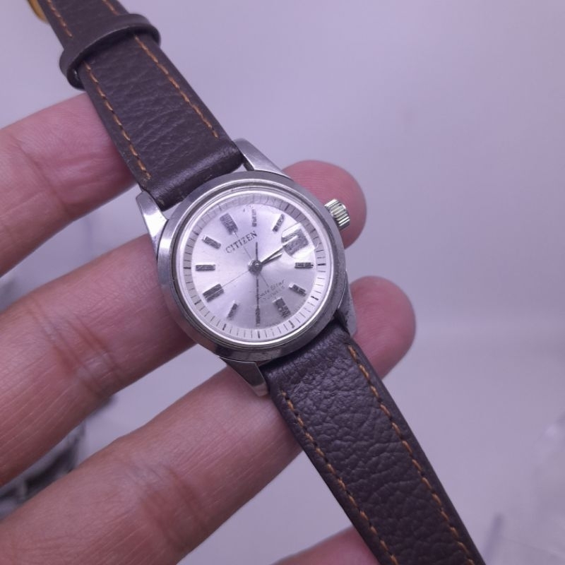 Jam tangan wanita Vintage Citizen date star ladies 17 jewels 64 6512