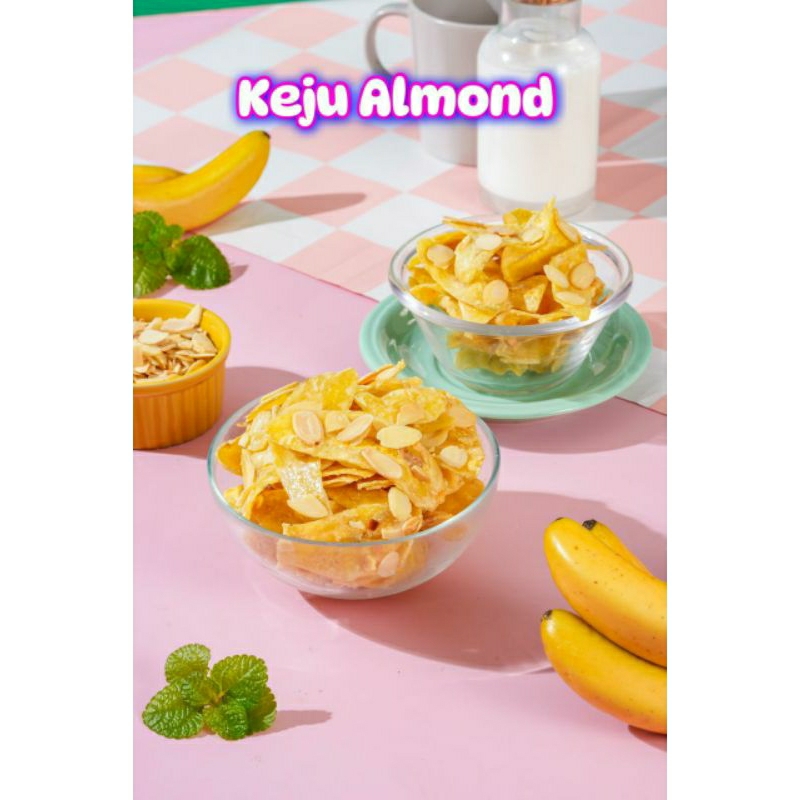 

Keripik pisang Keju Almond 200gr