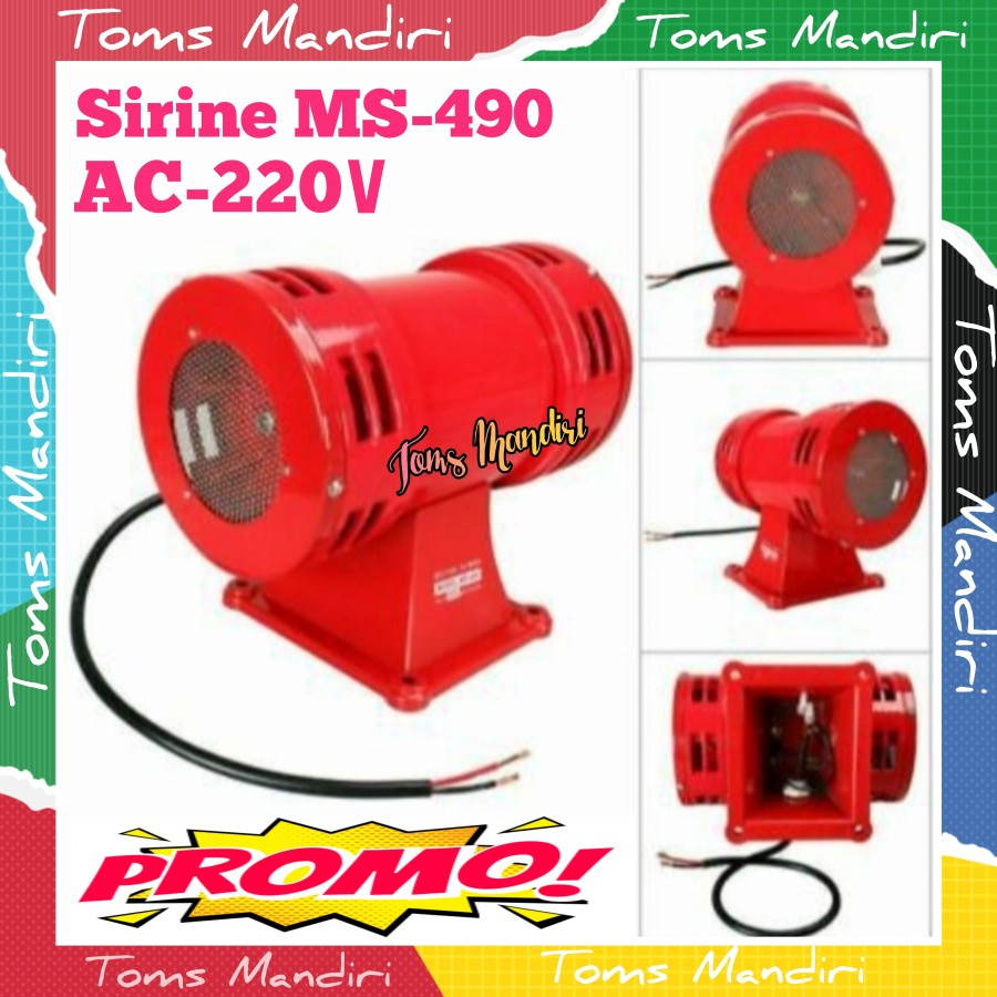 Motor Horn Siren Buzzer MS - 490 AC 220 V/Sirene Alarm Motor Ms 490