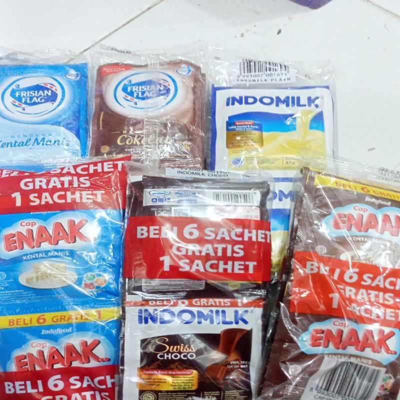 

Susu Sachet isi 6 x 37 gr 37gr (Cokelat / Putih)