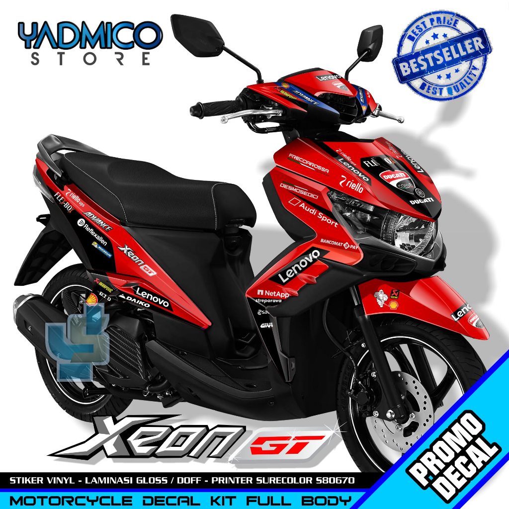 Decal Xeon GT 125 Full Body - Stiker Motor Xeon GT 125 Full Body - Decal Hologram Xeon GT 125 Full B
