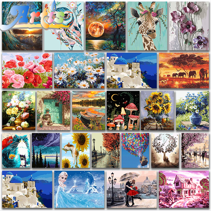 

Paint By Number 40x50cm DIY painting kit, borderless, digital painting, animals, landscapes, anime, famous painting styles