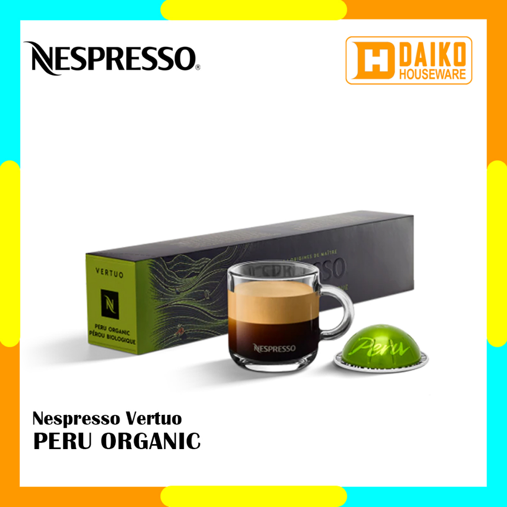 

Capsule Nespresso Vertuo Peru Organic Pack - Kopi Kapsul Medium Roast Espresso Coffee Master Crafted Single Origins