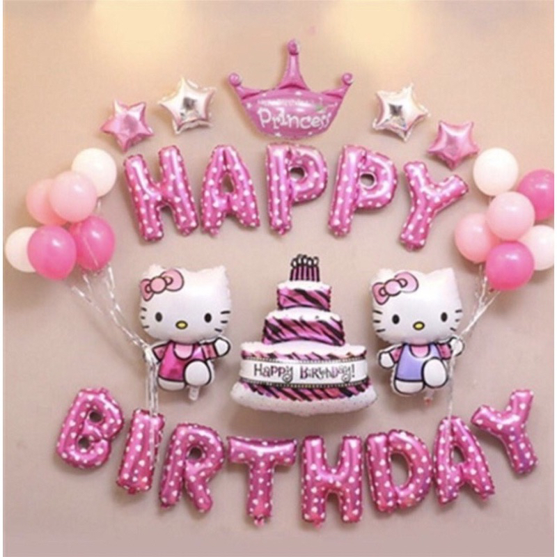 PAKET DEKOR ULANG TAHUN HELLO KITTY ANAK CEWEK