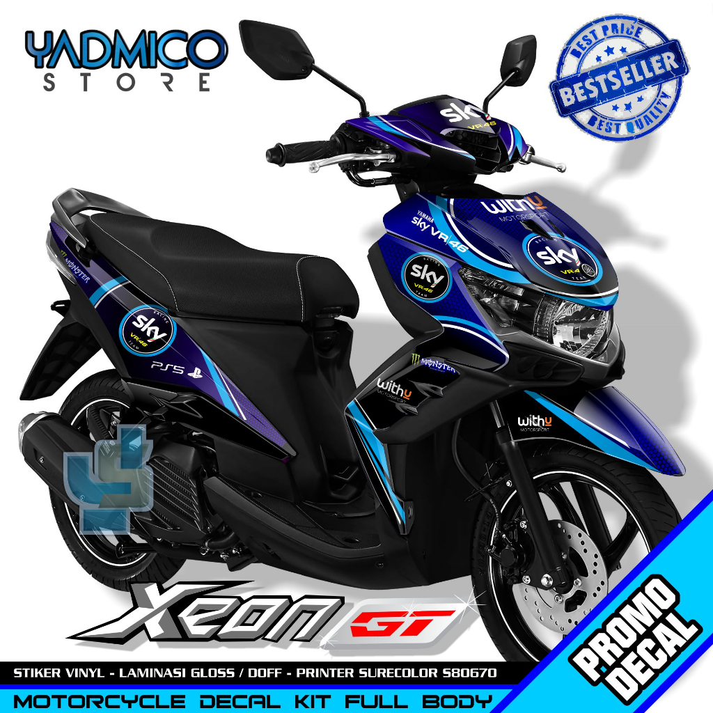 Decal Xeon GT 125 Full Body - Stiker Motor Xeon GT 125 Full Body - Decal Hologram Xeon GT 125 Full B