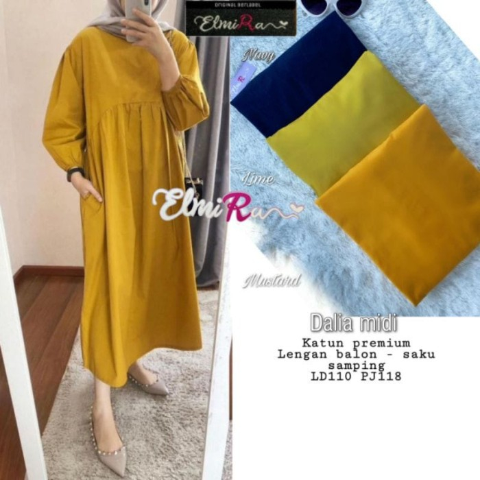 seika midi dres maritza/ tunik midi / dress seika katun jumbo