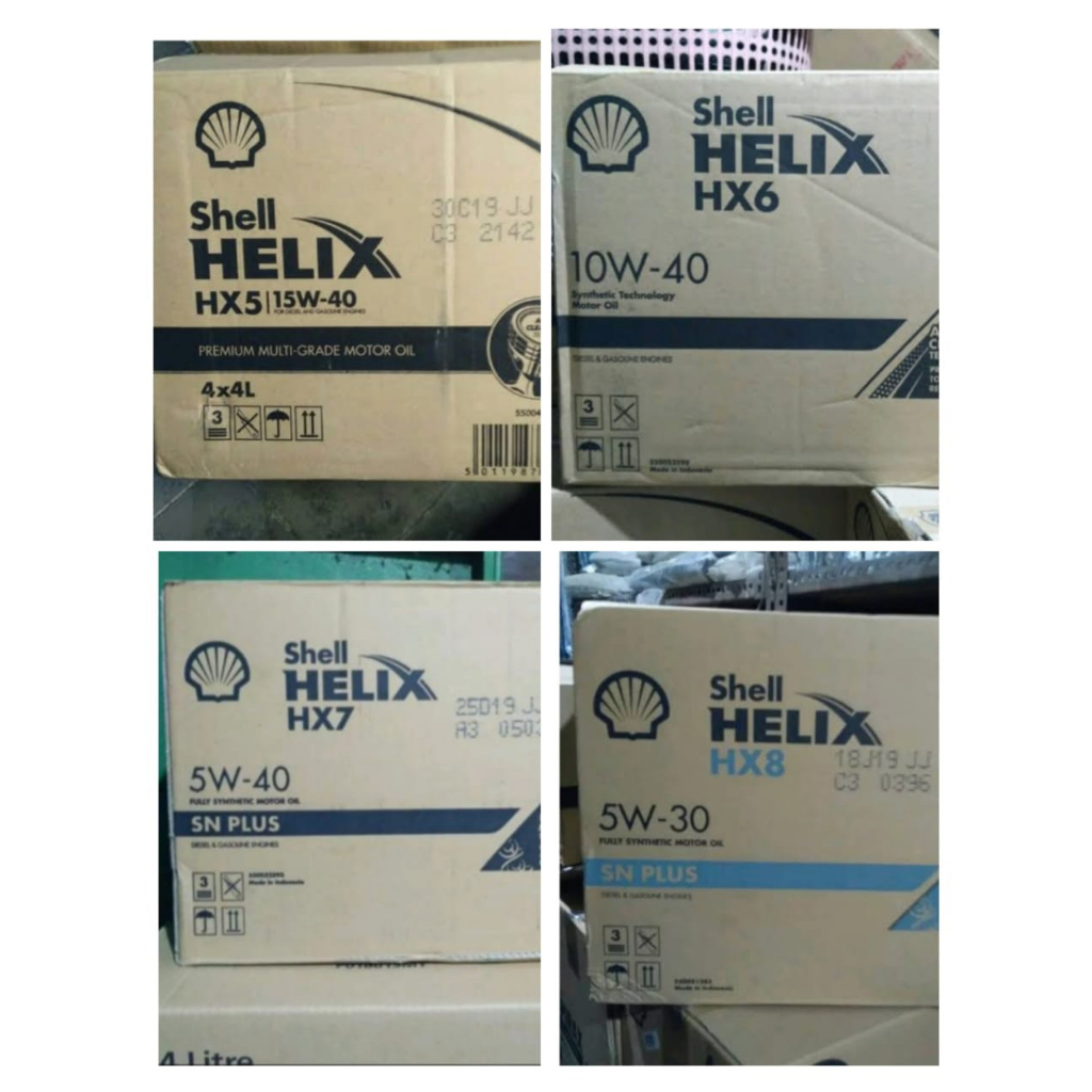 GROSIR 1 DUS ISI 4 GALON OLI MOBIL SHELL HELIX HX5, HX6, HX7, HX8, ULTRA, ECO // SATU KARTON OLI HX5