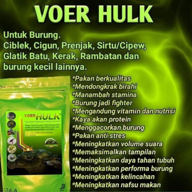 Voer Hulk halus (grosir termurah paten asli)