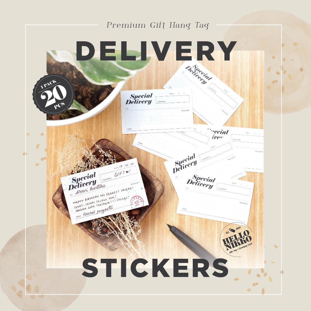 

Delivery Sticker - Hang tag kartu ucapan kado sticker hampers parcel box dus ultah natal christmas cny ramadan lebaran