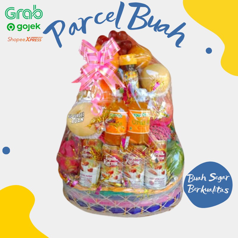 Parcel Buah Segar plus minuman vitamin dan madu / Parcel Buah Lamaran/Hampers Buah untuk orang sakit