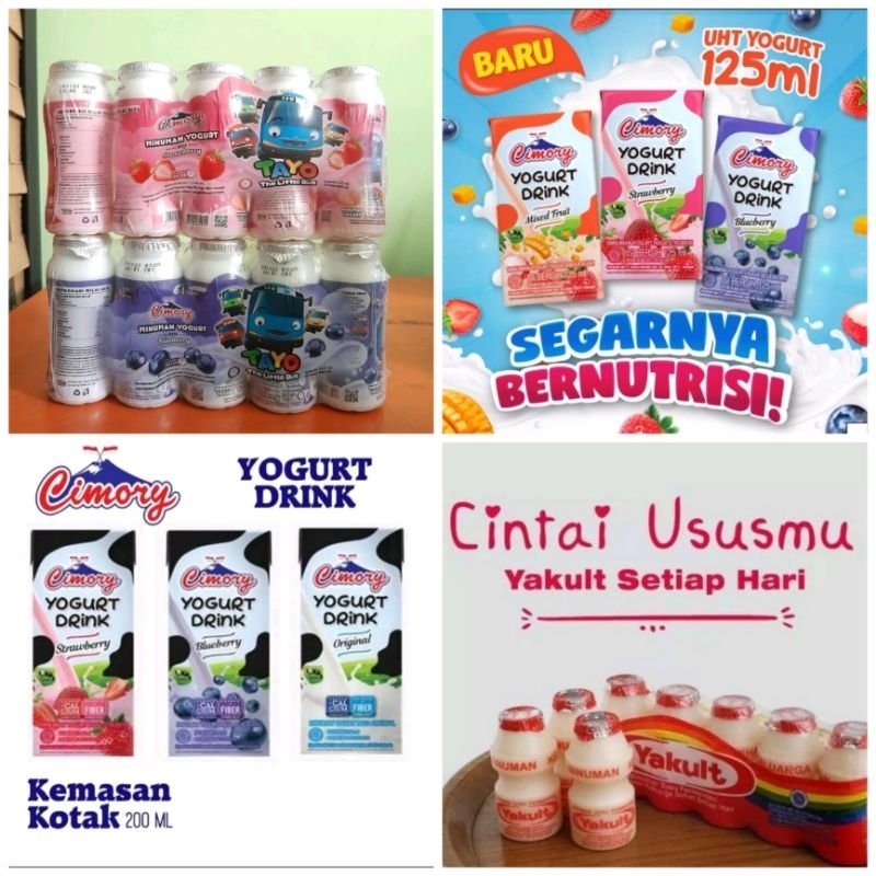 

Yakult Drink/cimory Yogut minuman Prebiotik Susu Yogurt Yoghurt Segar Fresh varian