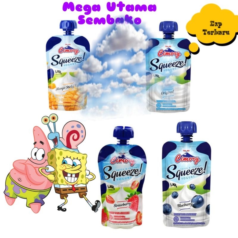 

Cimory Squeeze 120ml Yogurt Strowberry Blueberry Original /Varian