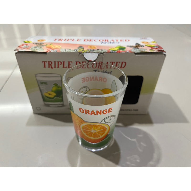 Gelas Kaca Kecil/Gelas Motif Buah/Gelas Motif/Gelas Printing/Gelas Suvenir/Gelas Jamu