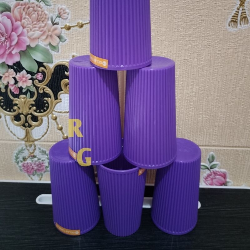 1 lusin Gelas bambu | Gelas harian plastik | Gelas tumbler plastik