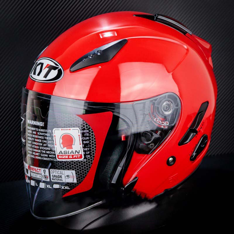 HELM KYT GALAXY SLIDE FLAT R  FIRE RED  SOLID DOUBEL VISOR