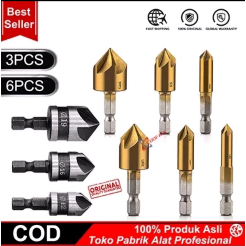 Mata Bor Besi 1Set Carbon Steel 12 16 19mm 3 PCS/ Mata Bor