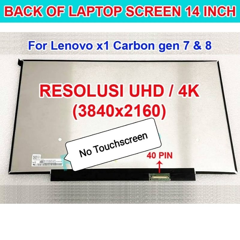 LED LCD LENOVO X1 CARBON GEN 7 GEN 8 NO TOUCHSCREEN