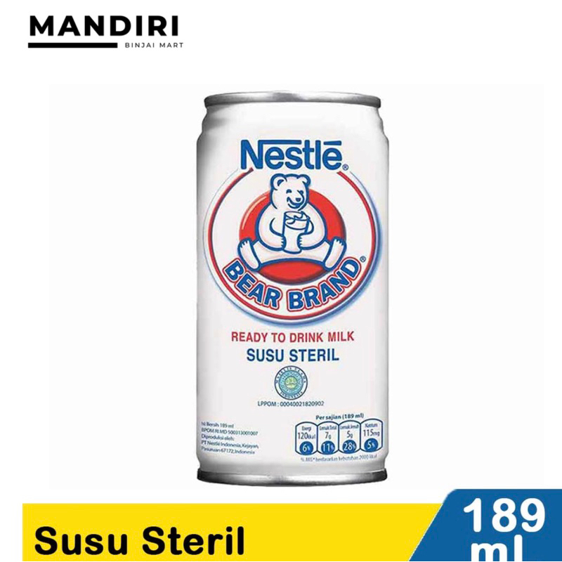 

Bear brand susu steril 189 ml