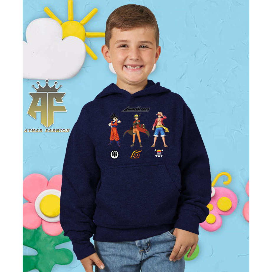 jaket anak hoodie anak GOKU NARUTO LUFFY ANIME HEROES