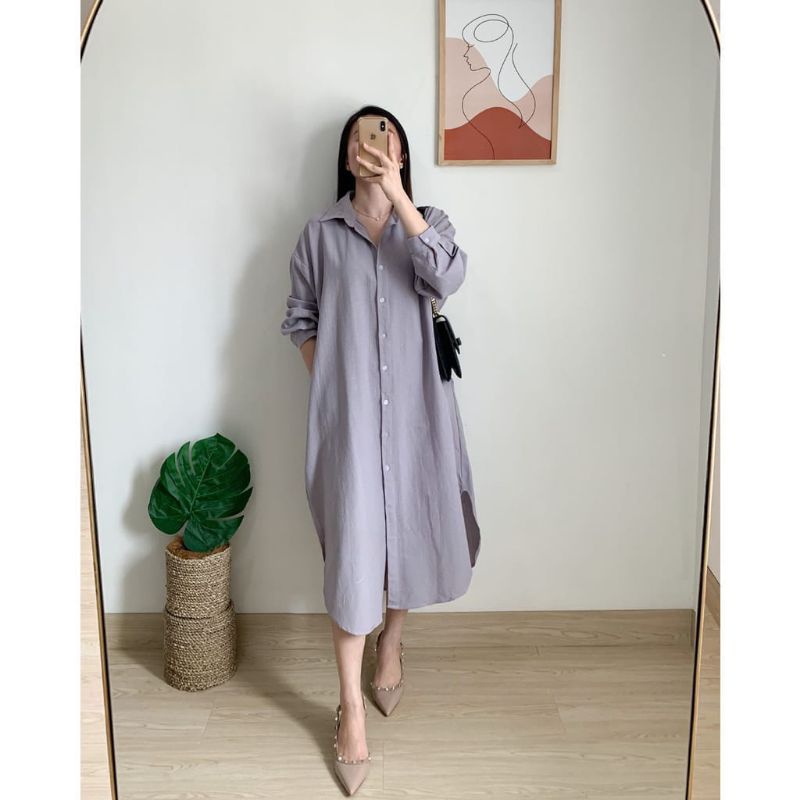 Tunik kekinian bahan crinkle