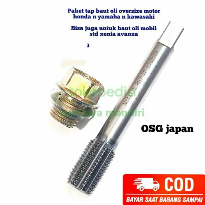 Paket tap baut oli oversize motor Set baut 19 kunci 17 set ring almu