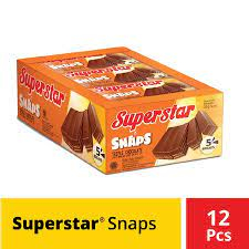 

SUPERSTAR SNAPS TRIPLE CHOCOLATE 336 GRAM PAK ISI 12 (28 GRAM)