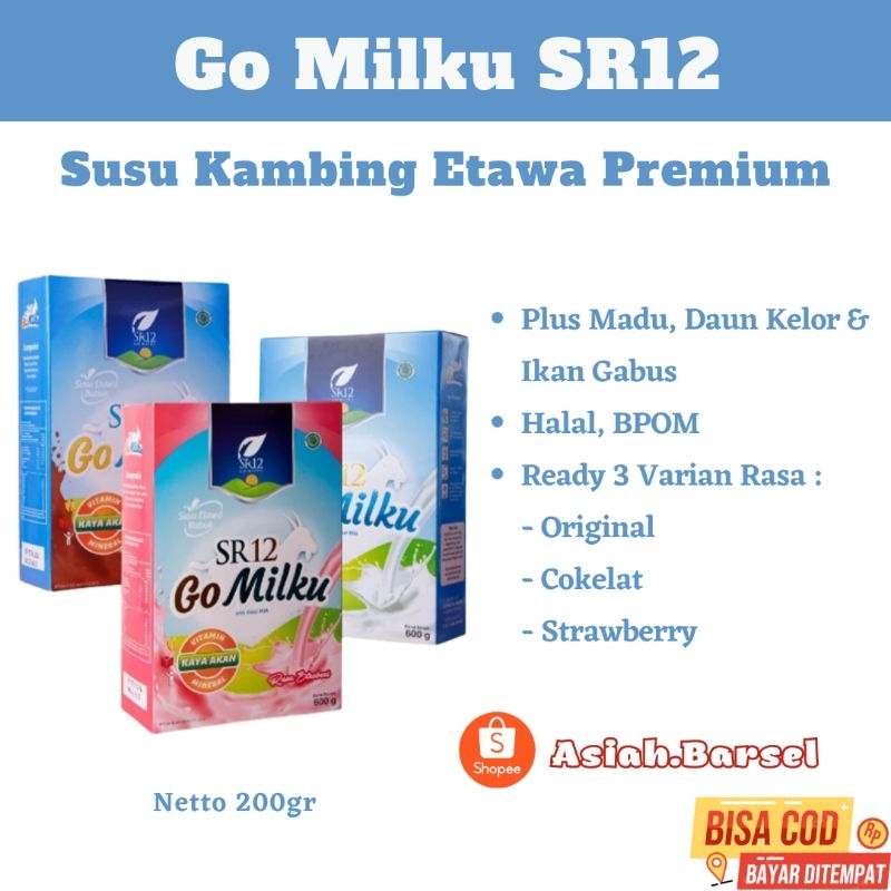 

SUSU GO MILKU SR12 - Go Milku Original - Go Milku Stroberi - Go Milku Cokelat -Susu Etawa - Susu Herbal - Minuman Herbal