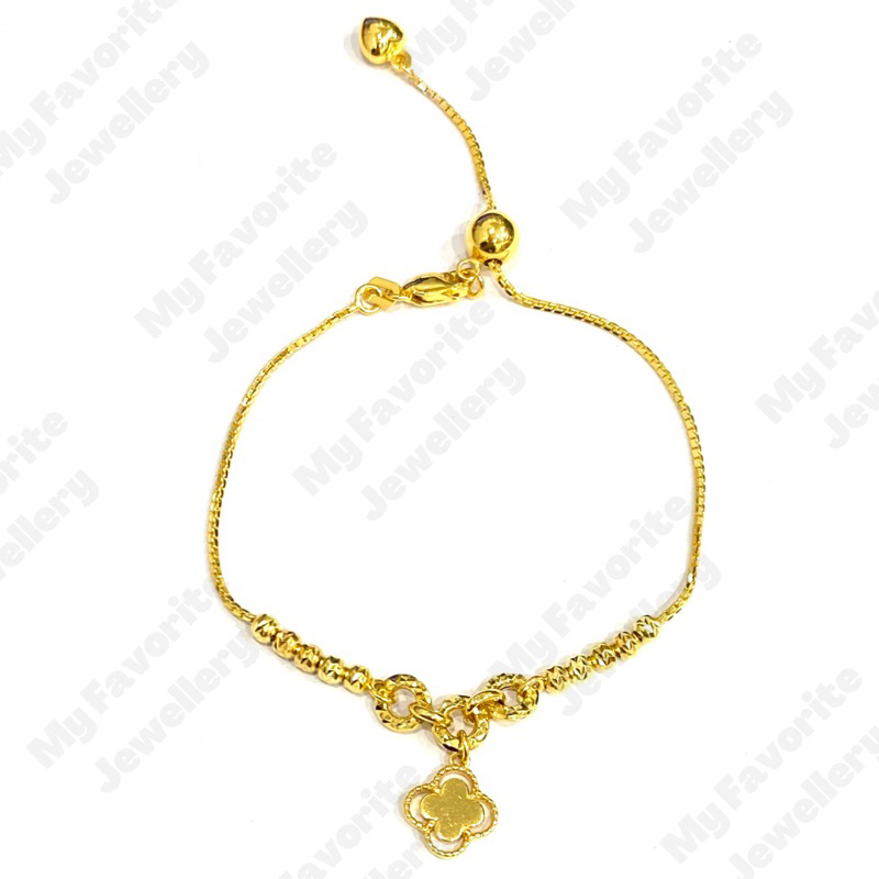 Gelang Serut Merica Clover Emas Asli Kadar 700 #myfavtk