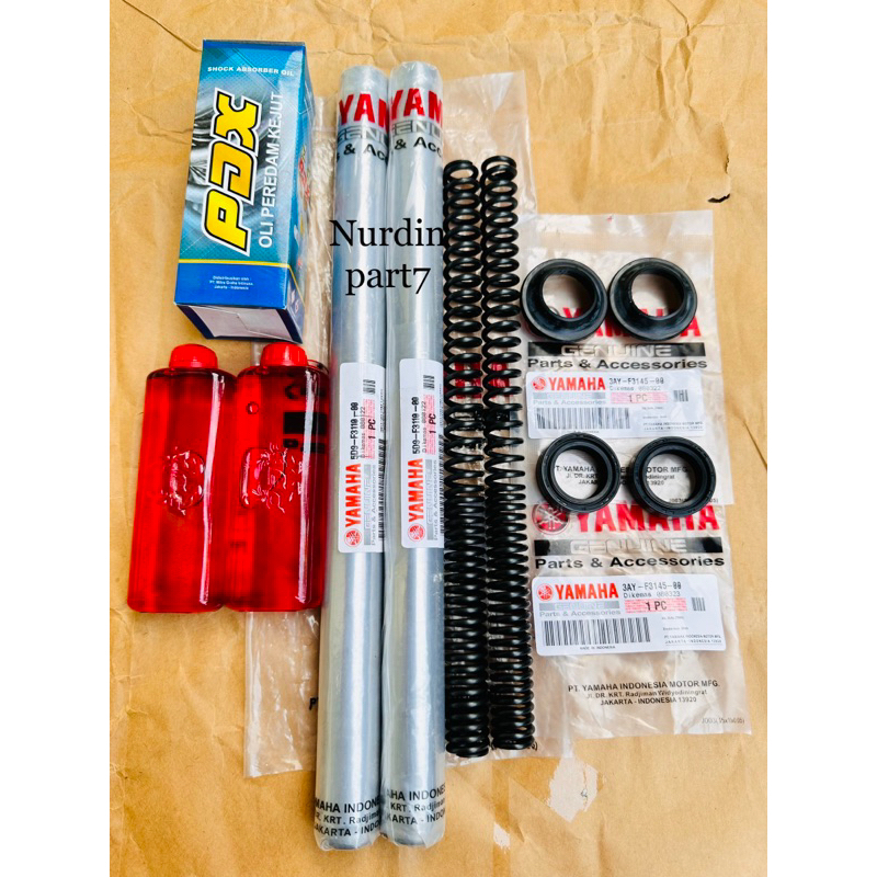 Paket As Shock Depan + Per shock + Seal shock + oli sok Yamaha Vega ZR Vega rr Jupiter z Robot Jupit