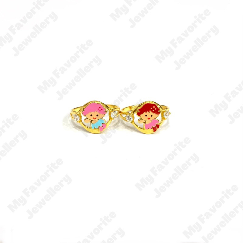 Cincin Anak Bayi Motif Karakter Warna Emas Asli Kadar 700 #myfavtk