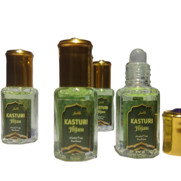 Terlaris - Parfum Kasturi Hijau 6ml Minyak Wangi Arab Asli 100 %